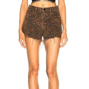 ALEXANDER WANG leopard print denim shorts